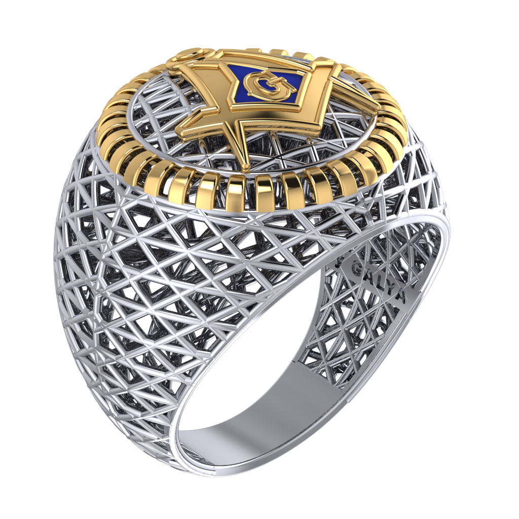 Masonic Ring – Breathable Lattice Structure  BY GALYA
