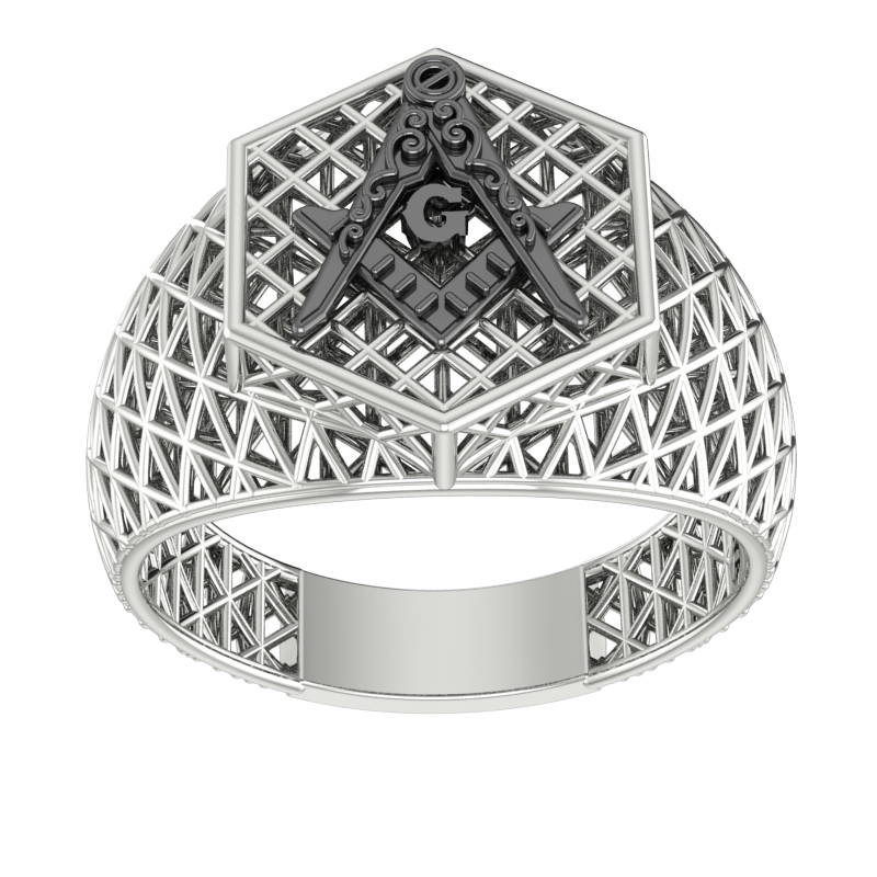 Masonic Ring   - Breathable Lattice Structure  BY GALYA