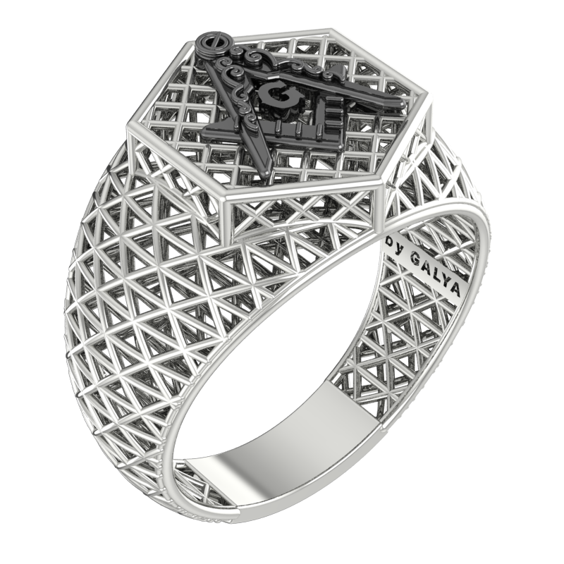 Masonic Ring   - Breathable Lattice Structure  BY GALYA