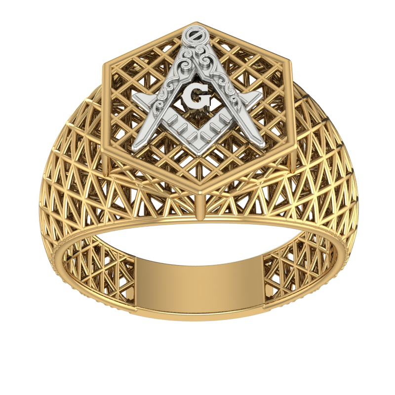 Masonic Ring   - Breathable Lattice Structure  BY GALYA
