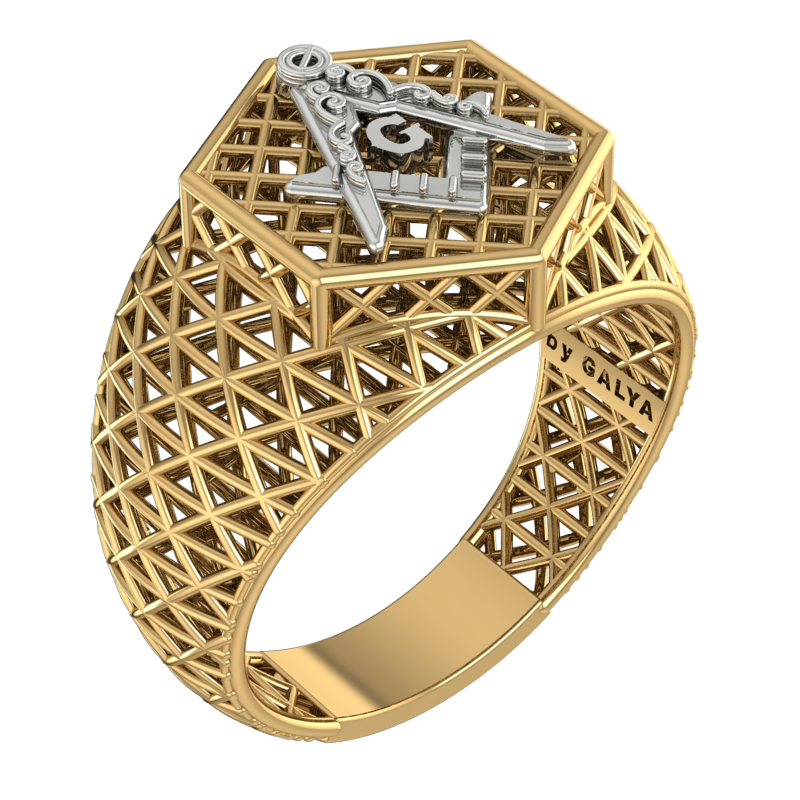 Masonic Ring   - Breathable Lattice Structure  BY GALYA