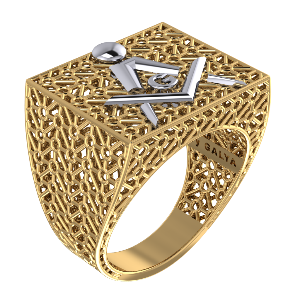 Masonic Ring – Breathable Lattice Structure  BY GALYA