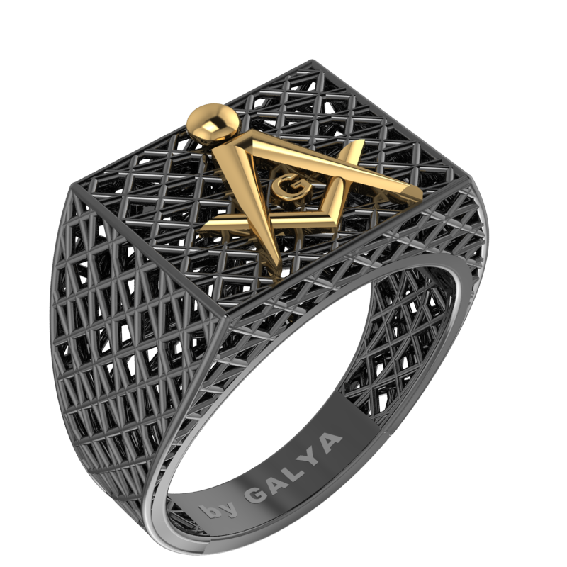 Masonic Ring – Breathable Lattice Structure  BY GALYA