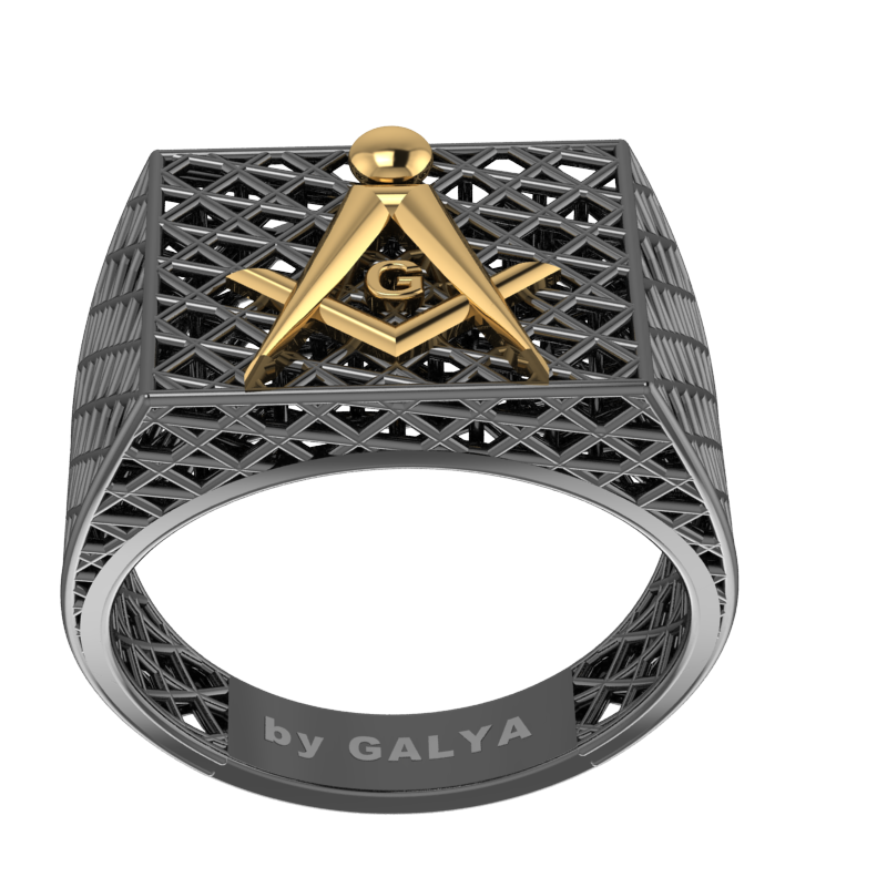 Masonic Ring – Breathable Lattice Structure  BY GALYA
