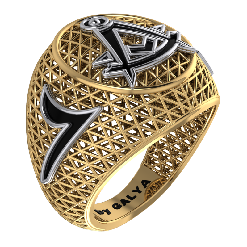Masonic Ring Past Master – Breathable Lattice Structure  BY GALYA
