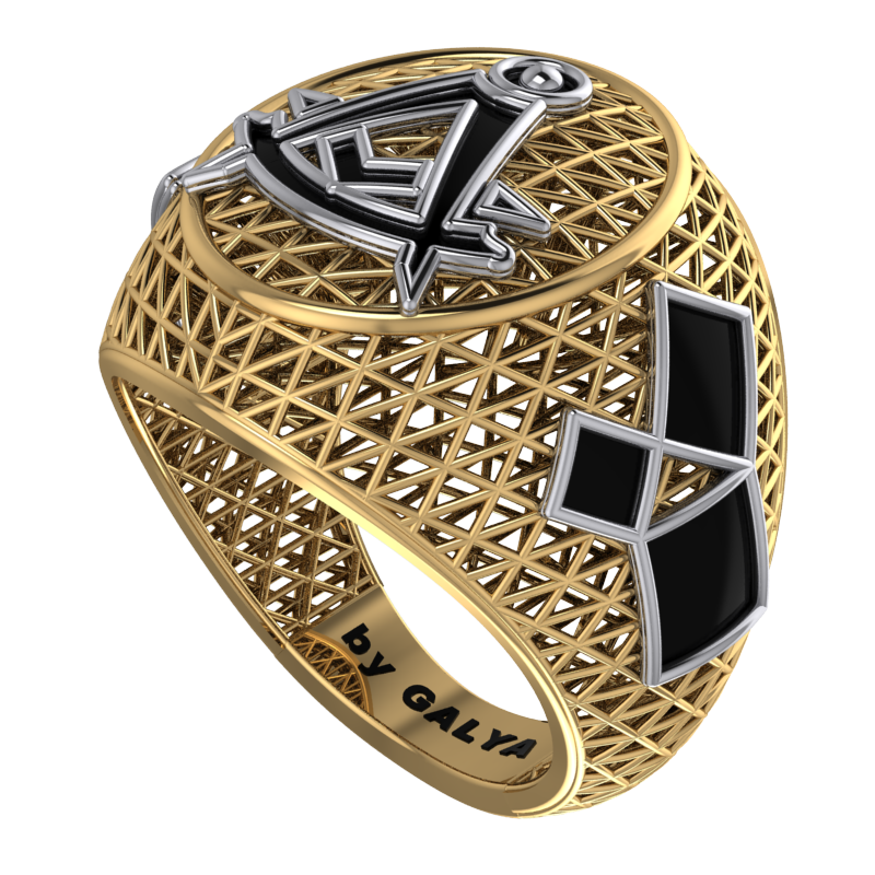 Masonic Ring Past Master – Breathable Lattice Structure  BY GALYA