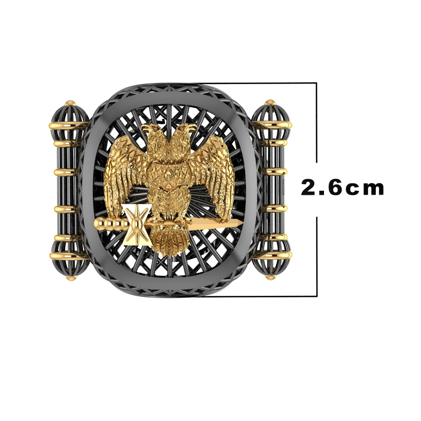Masonic Ring 30 th degree  - Breathable Lattice Structure  BY GALYA