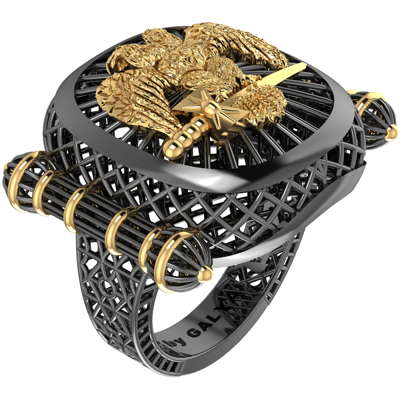 Masonic Ring 30 th degree  - Breathable Lattice Structure  BY GALYA