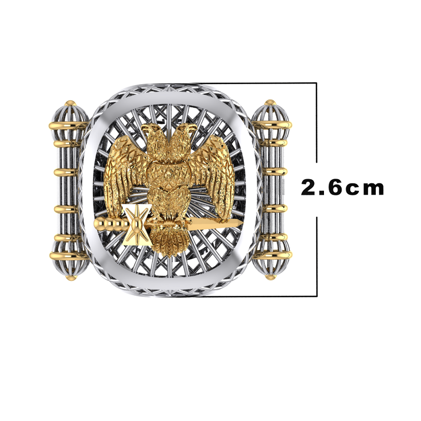 Masonic Ring 30 th degree  - Breathable Lattice Structure  BY GALYA