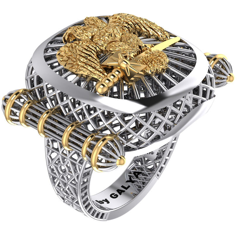 Masonic Ring 30 th degree  - Breathable Lattice Structure  BY GALYA
