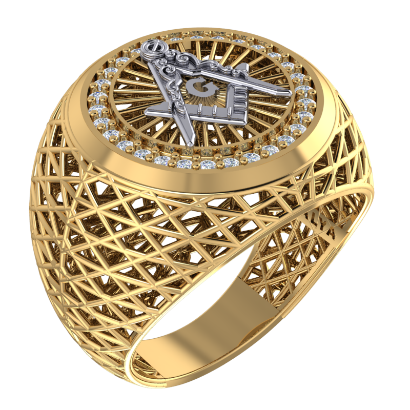 Masonic Ring – Breathable Lattice Structure  BY GALYA
