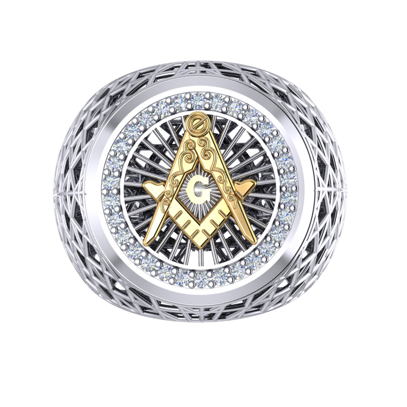Masonic Ring – Breathable Lattice Structure  BY GALYA