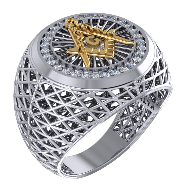 Masonic Ring – Breathable Lattice Structure  BY GALYA