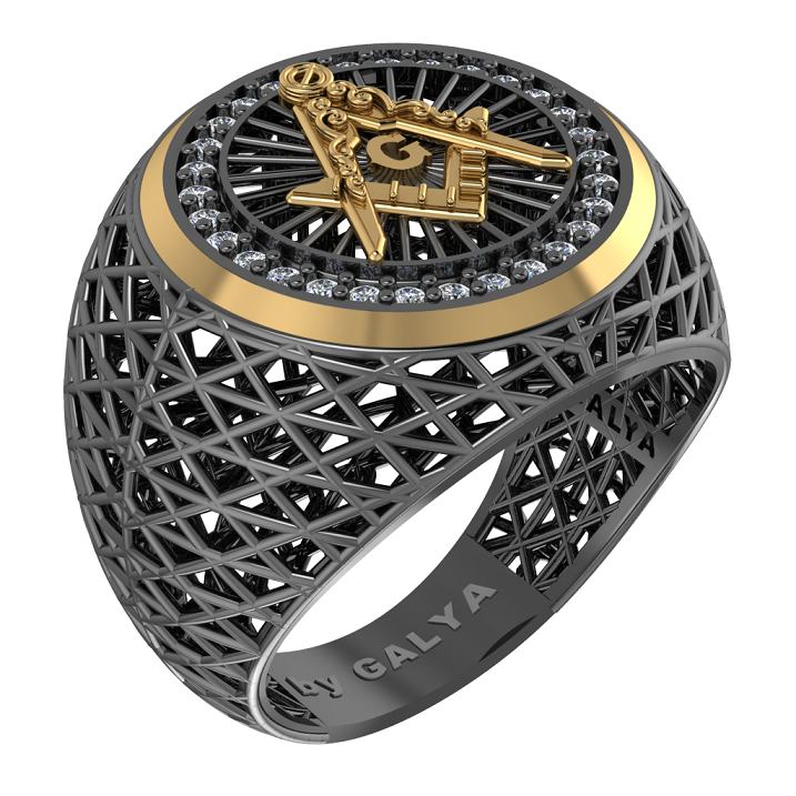 Masonic Ring – Breathable Lattice Structure  BY GALYA