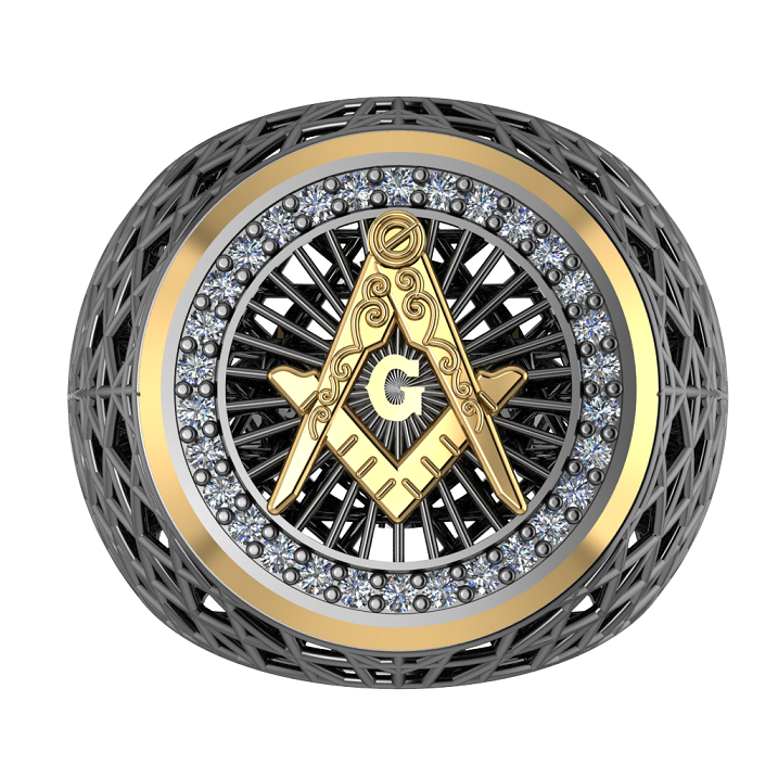 Masonic Ring – Breathable Lattice Structure  BY GALYA