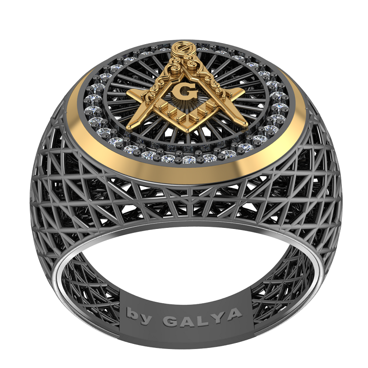 Masonic Ring – Breathable Lattice Structure  BY GALYA