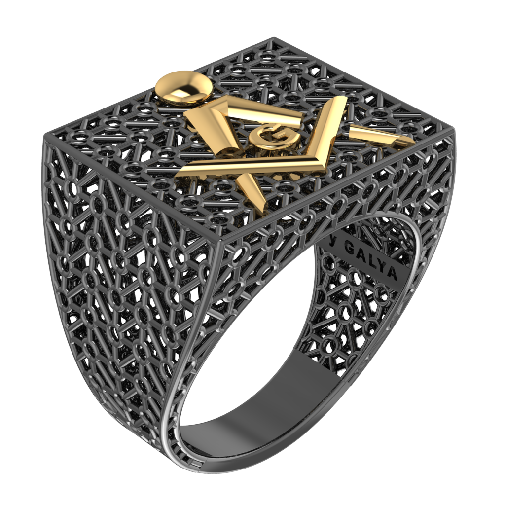 Masonic Ring – Breathable Lattice Structure  BY GALYA