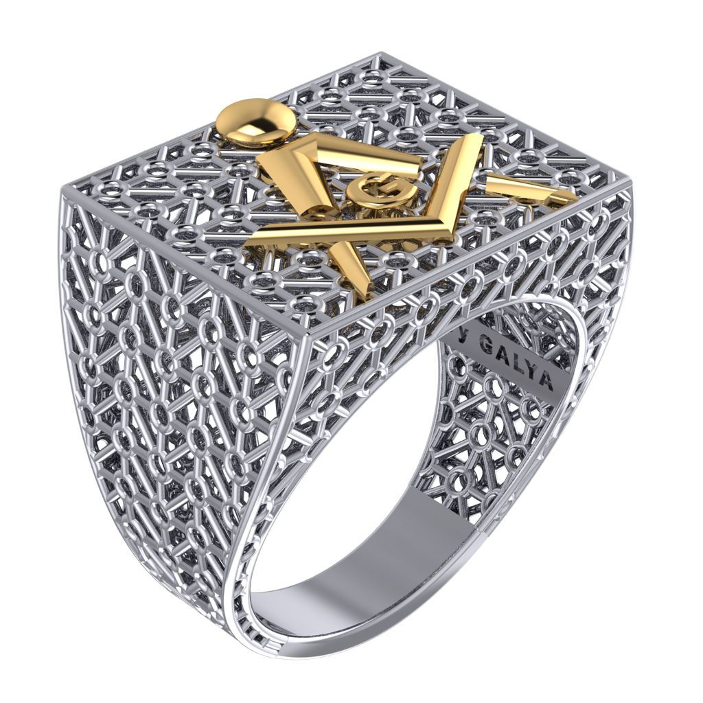 Masonic Ring – Breathable Lattice Structure  BY GALYA