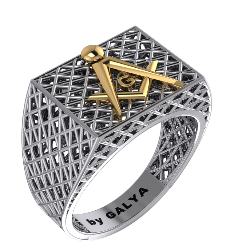 Masonic Ring – Breathable Lattice Structure  BY GALYA