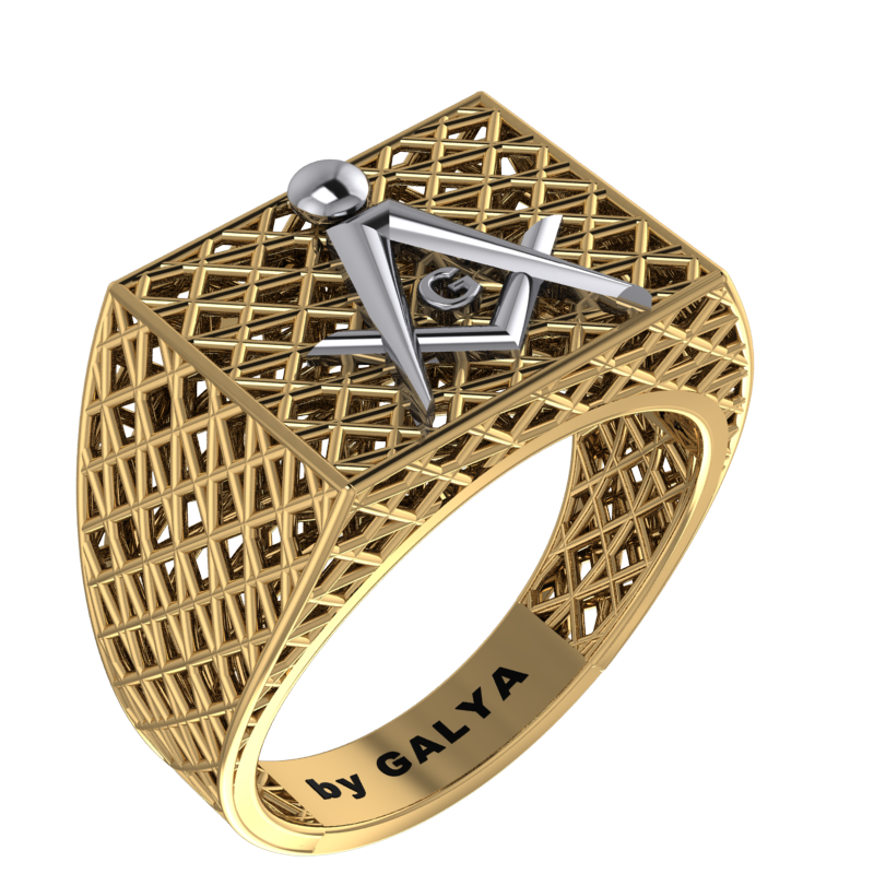 Masonic Ring – Breathable Lattice Structure  BY GALYA