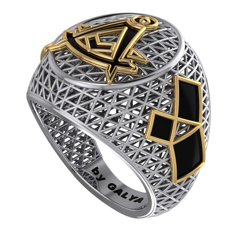 Masonic Ring Past Master – Breathable Lattice Structure  BY GALYA