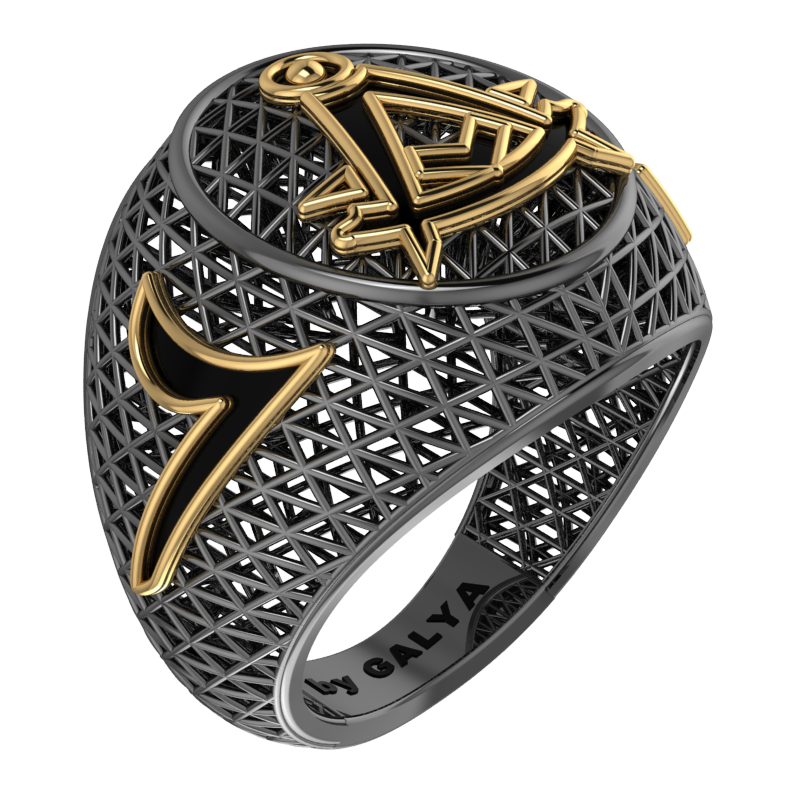 Masonic Ring Past Master – Breathable Lattice Structure  BY GALYA