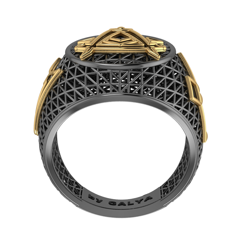 Masonic Ring Past Master – Breathable Lattice Structure  BY GALYA