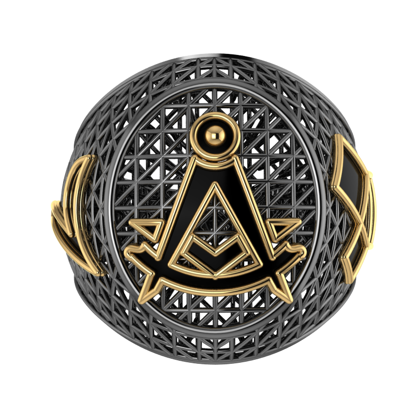 Masonic Ring Past Master – Breathable Lattice Structure  BY GALYA