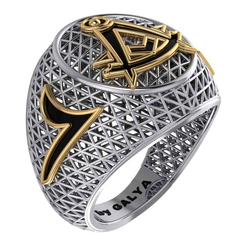 Masonic Ring Past Master – Breathable Lattice Structure  BY GALYA