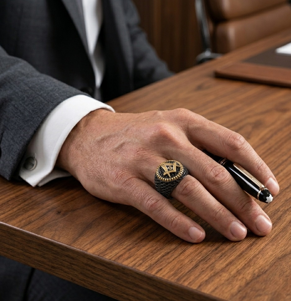 Masonic Ring – Breathable Lattice Structure  BY GALYA