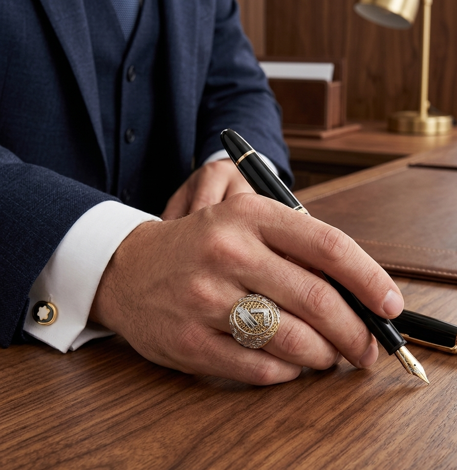 Masonic Ring  – Breathable Lattice Structure  BY GALYA