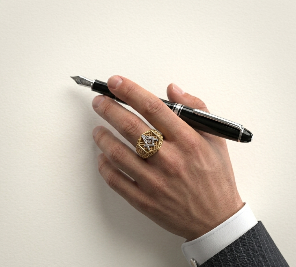 Masonic Ring   - Breathable Lattice Structure  BY GALYA