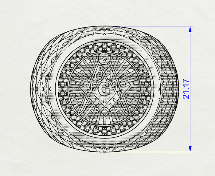 Masonic Ring – Breathable Lattice Structure  BY GALYA
