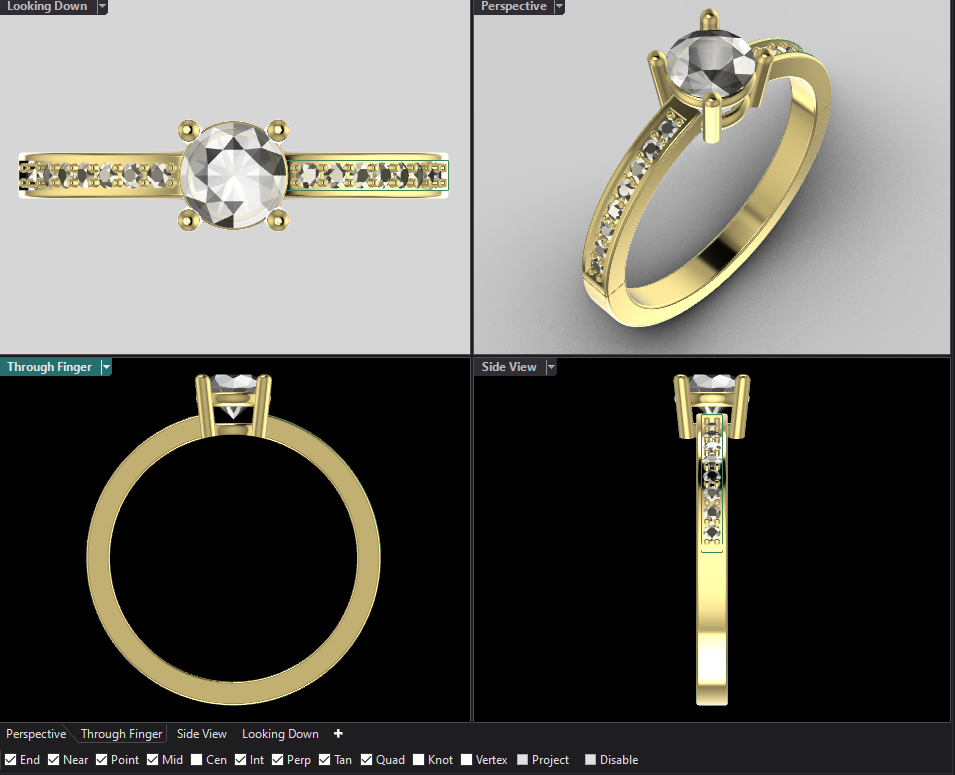 Round Solitaire Ring with Stone-Set Shoulders – 3D Model