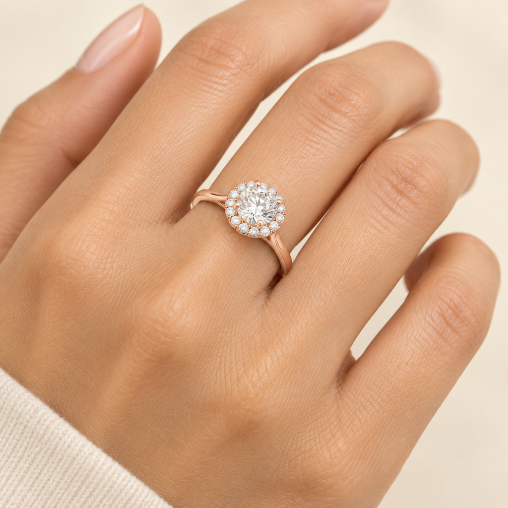 Halo Solitaire Engagement Ring CAD Design – Digital Download