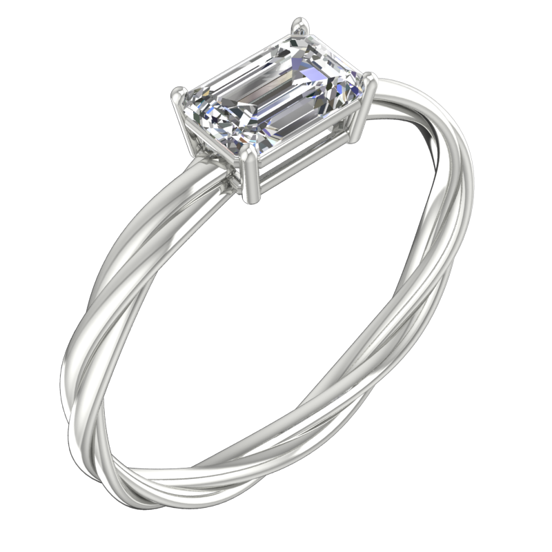 Emerald-Cut Solitaire Ring – 3D Model