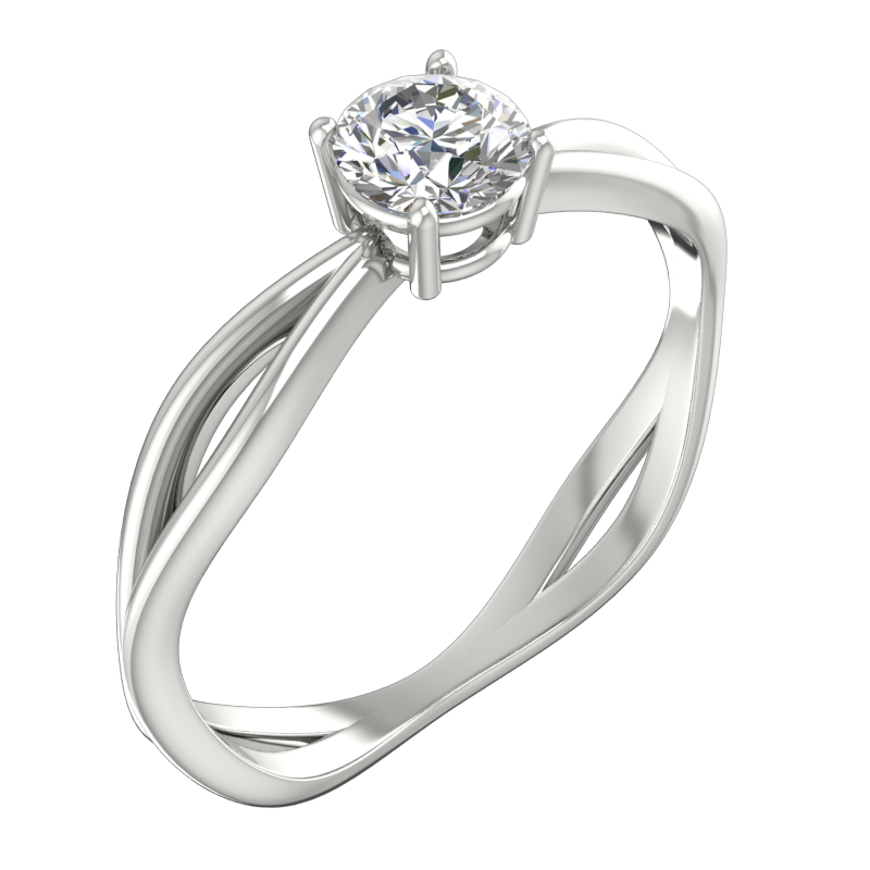 Sculpted-Shoulder Round Solitaire Ring – 3D Model