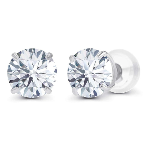 2.00 CTW Lab-Grown Diamond Stud Earrings – E Color VS Clarity in Solid