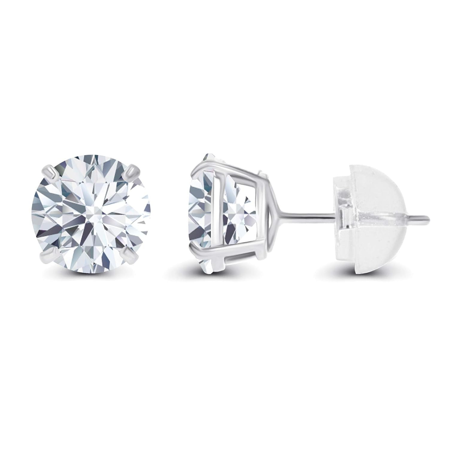 2.00 CTW Lab-Grown Diamond Stud Earrings – E Color VS Clarity in Solid