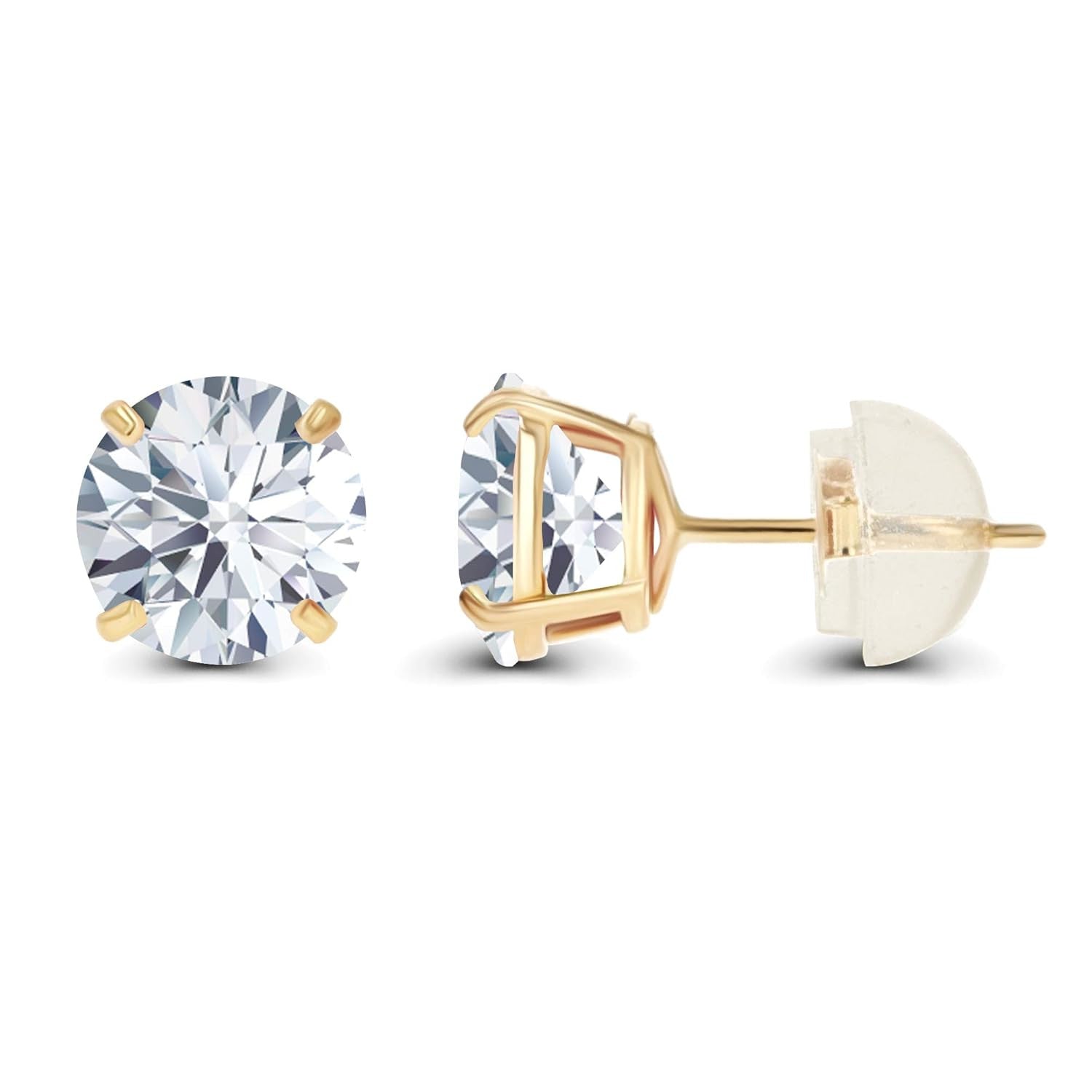2.00 CTW Lab-Grown Diamond Stud Earrings – E Color VS Clarity in Solid