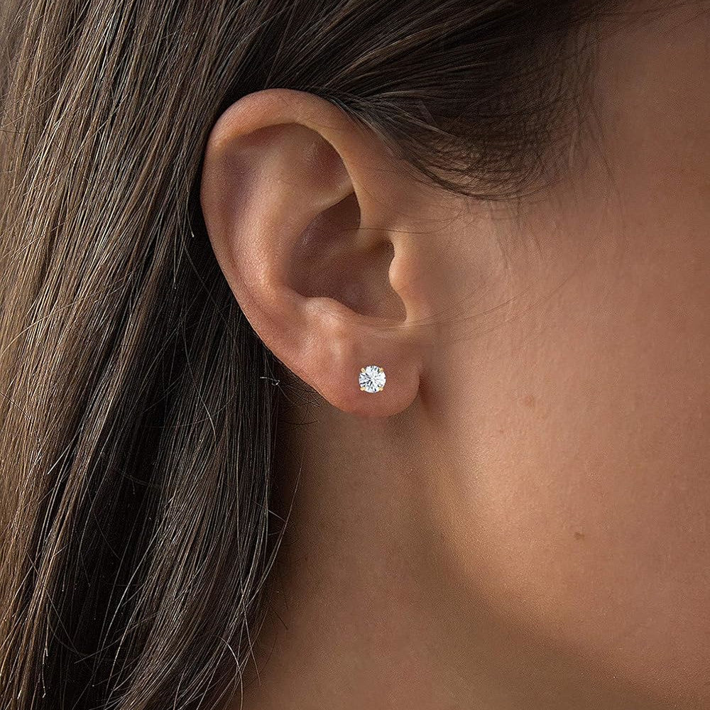 2.00 CTW Lab-Grown Diamond Stud Earrings – E Color VS Clarity in Solid